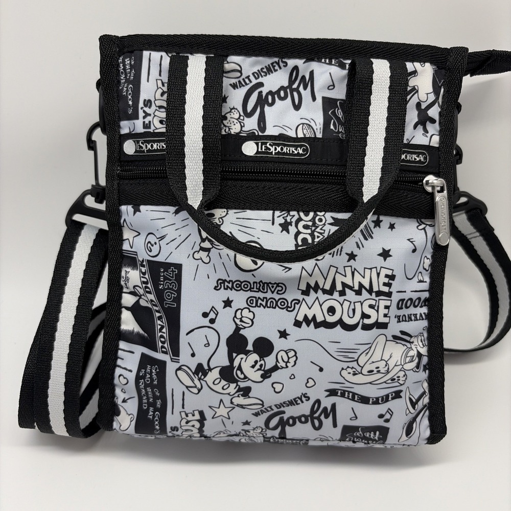 LeSportsac Disney100 2WAY Shoulder & Mini Tote Bag Black White Mickey
